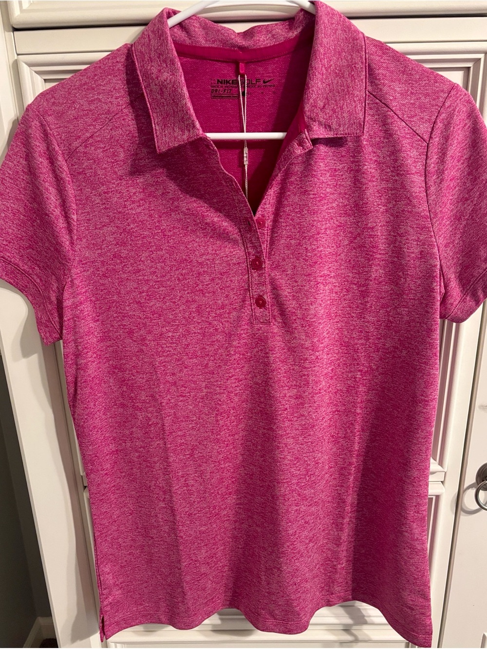 Nike Women's Heathered Hot Pink Short Sleeve Polo